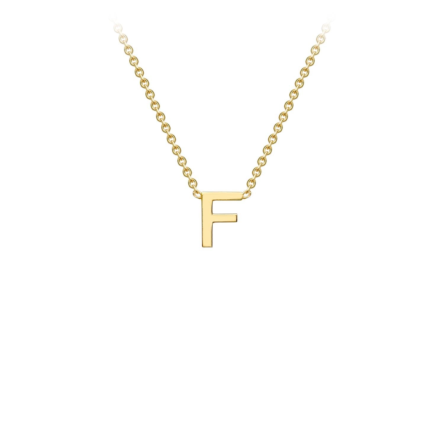 9ct Yellow Gold 'F' Initial Adjustable Letter Necklace 38/43cm