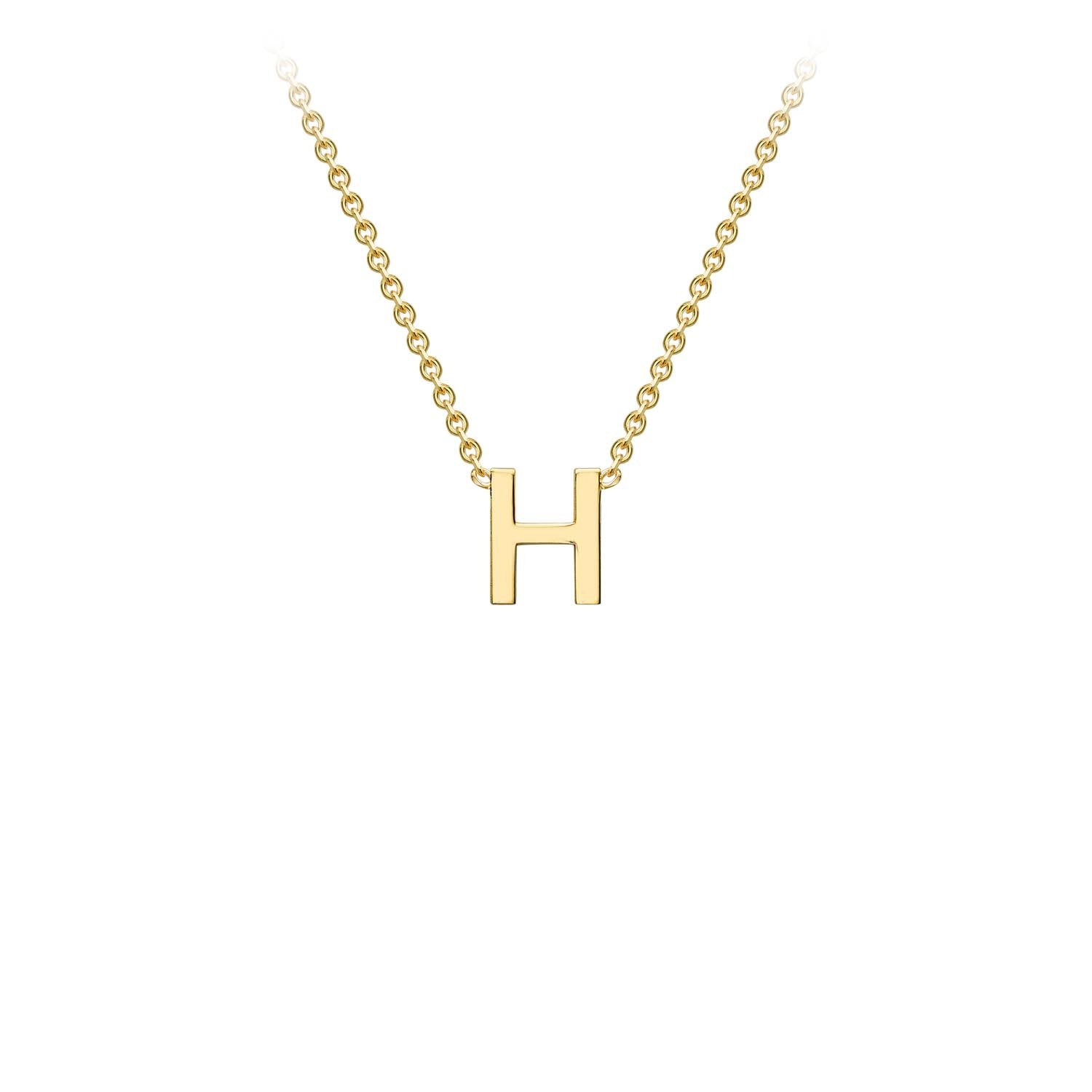 9ct Yellow Gold 'H' Initial Adjustable Letter Necklace 38/43cm
