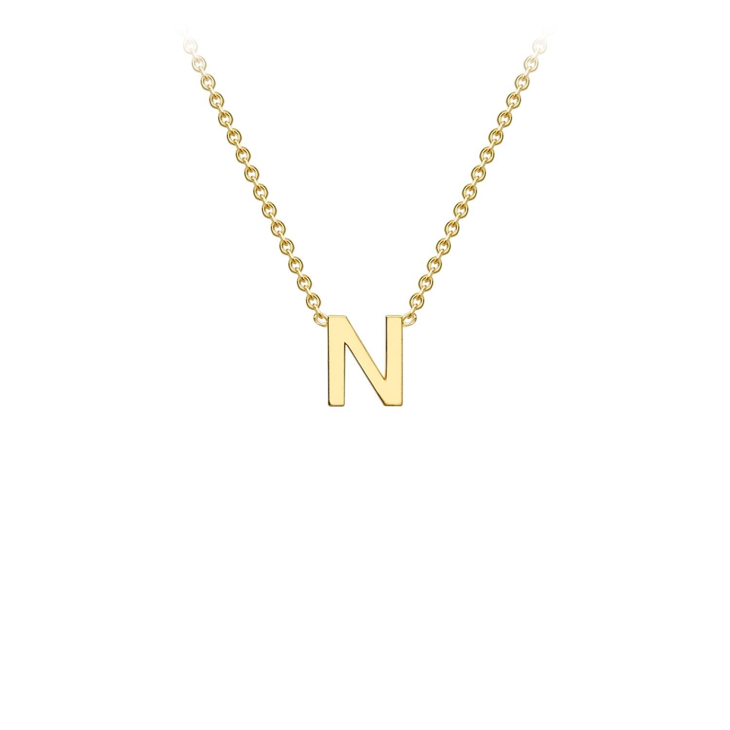 9ct Yellow Gold 'N' Initial Adjustable Letter Necklace 38/43cm
