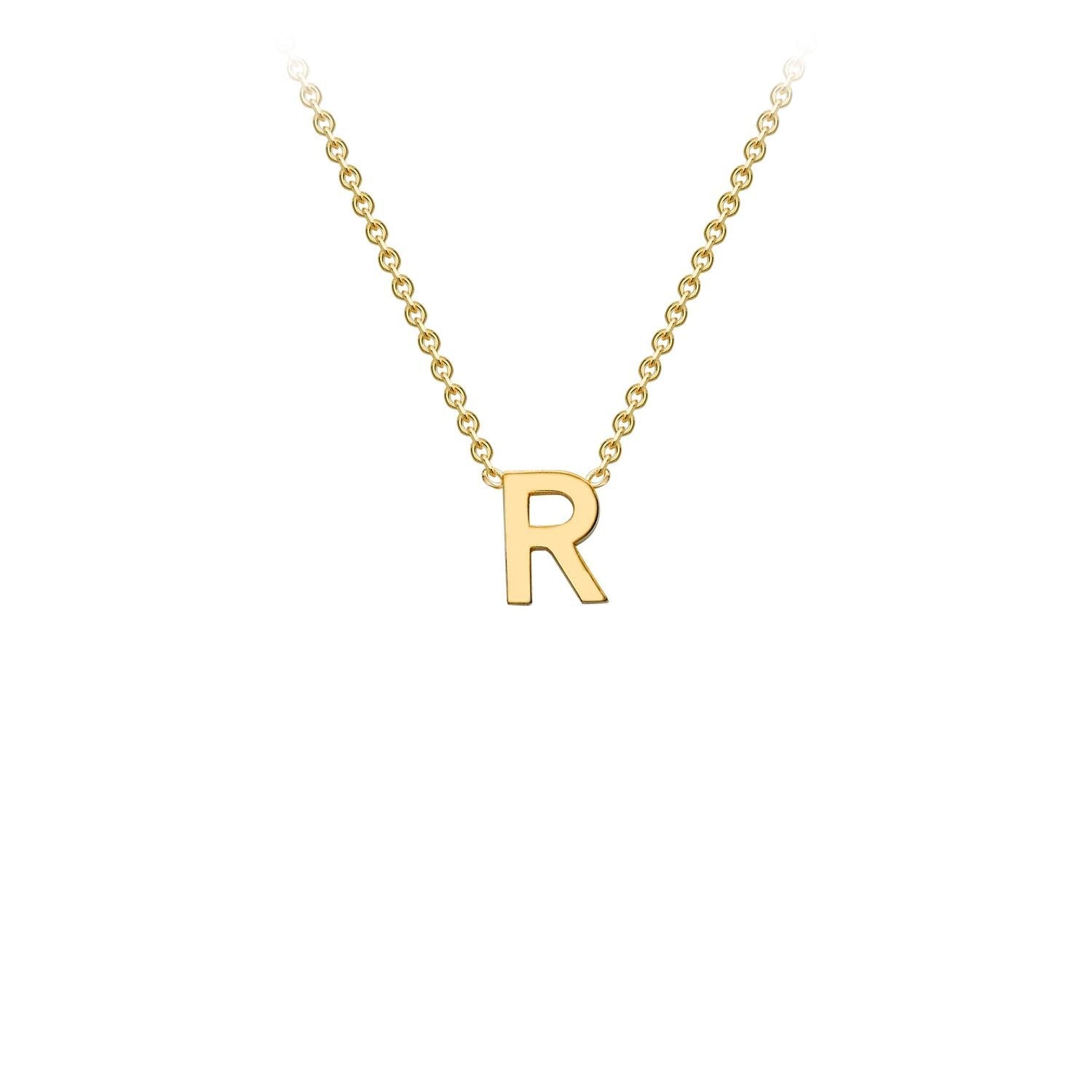 9ct Yellow Gold 'R' Initial Adjustable Letter Necklace 38/43cm