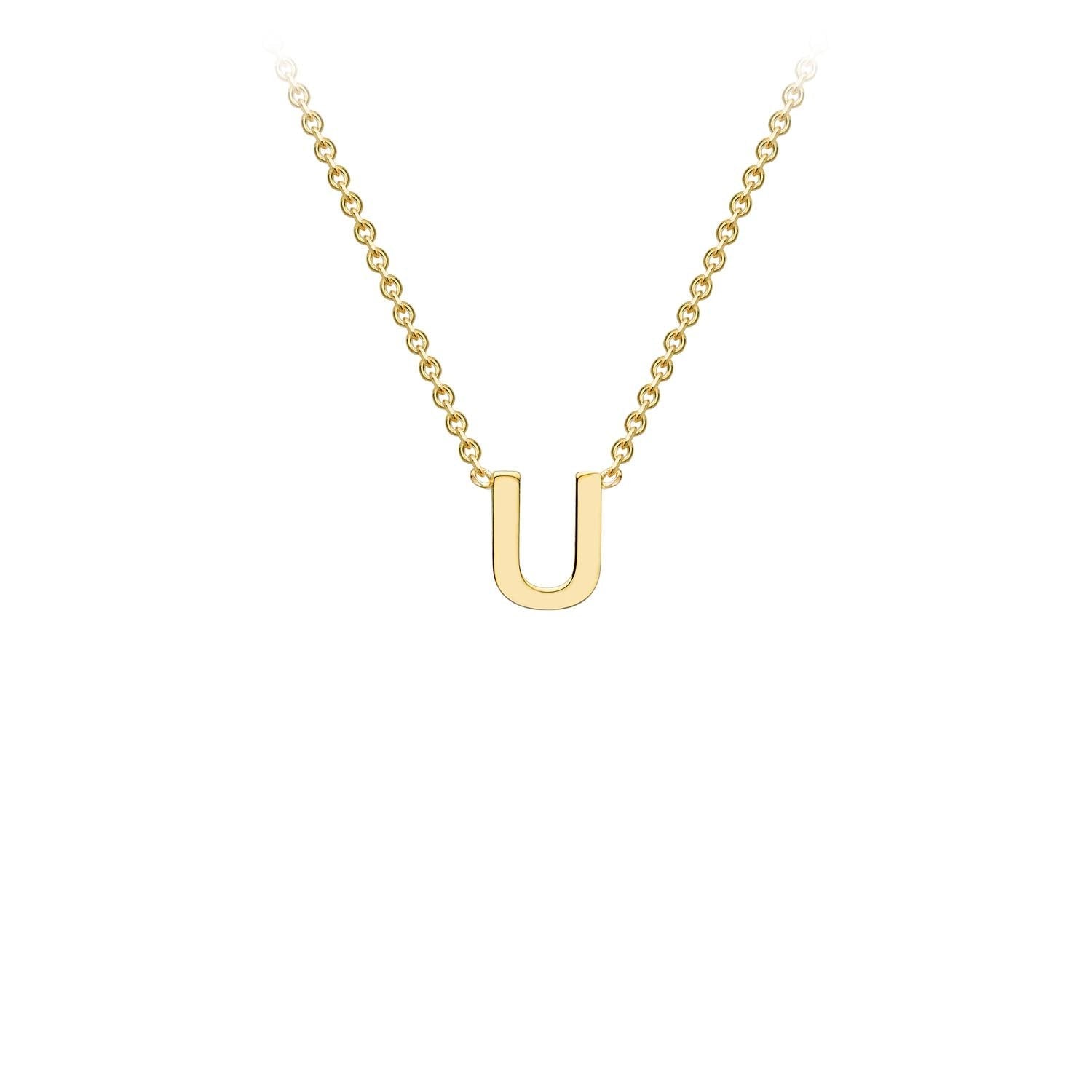 9ct Yellow Gold 'U' Initial Adjustable Letter Necklace 38/43cm