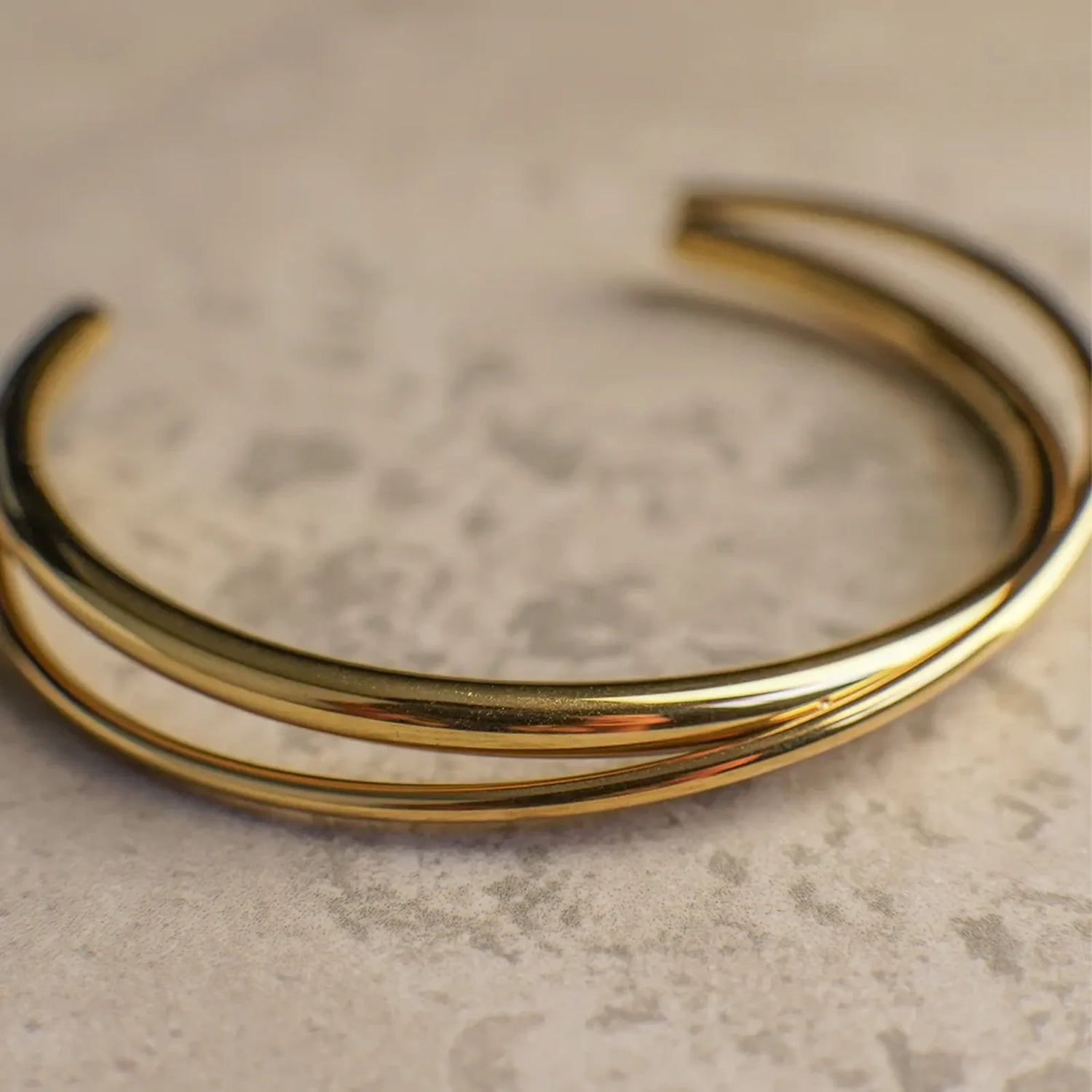 Alessia Gold Twist Cuff Bracelet 64mm