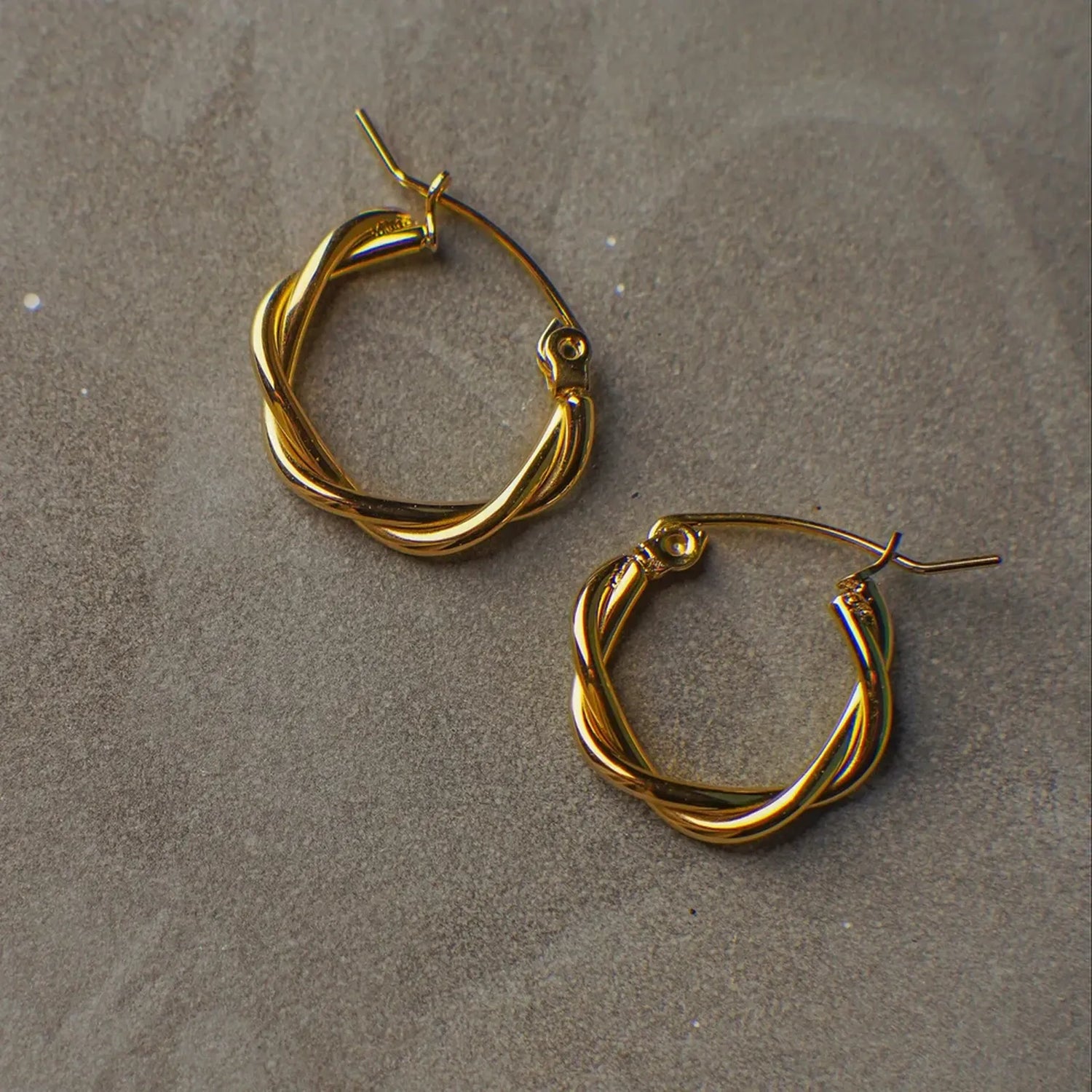 Vanessa Braided Gold Hoop Earrings