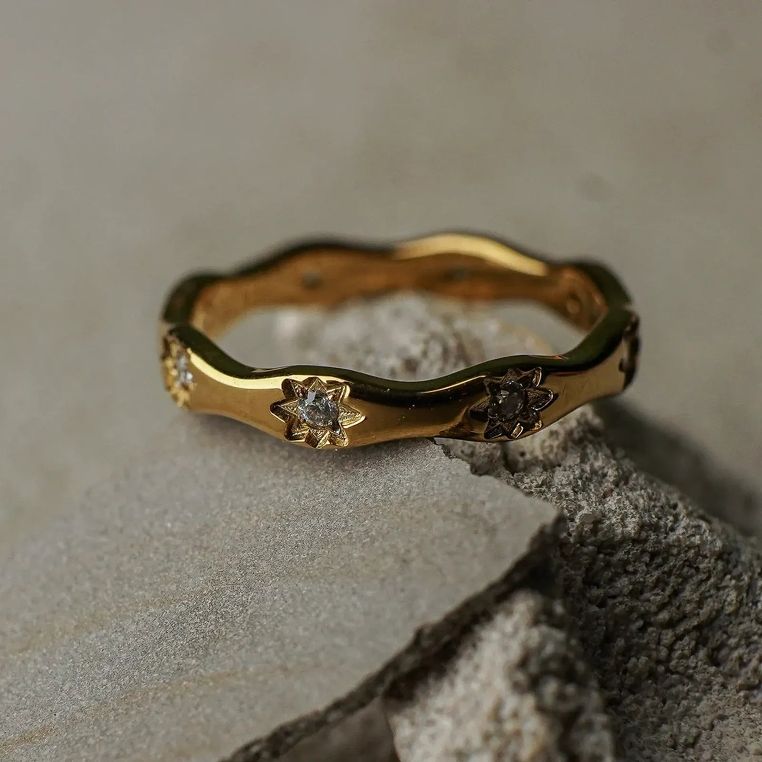 Gabriela Star Etched Ring