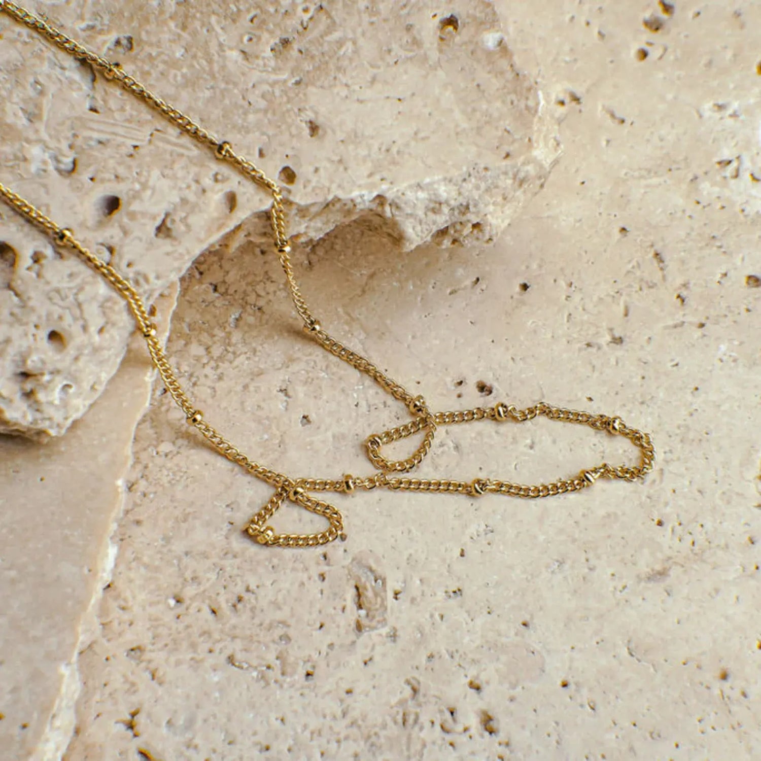 Fable Beaded Gold Chain Necklace