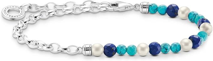 Thomas Sabo Silver Lapis Turquoise & Pearl Bracelet