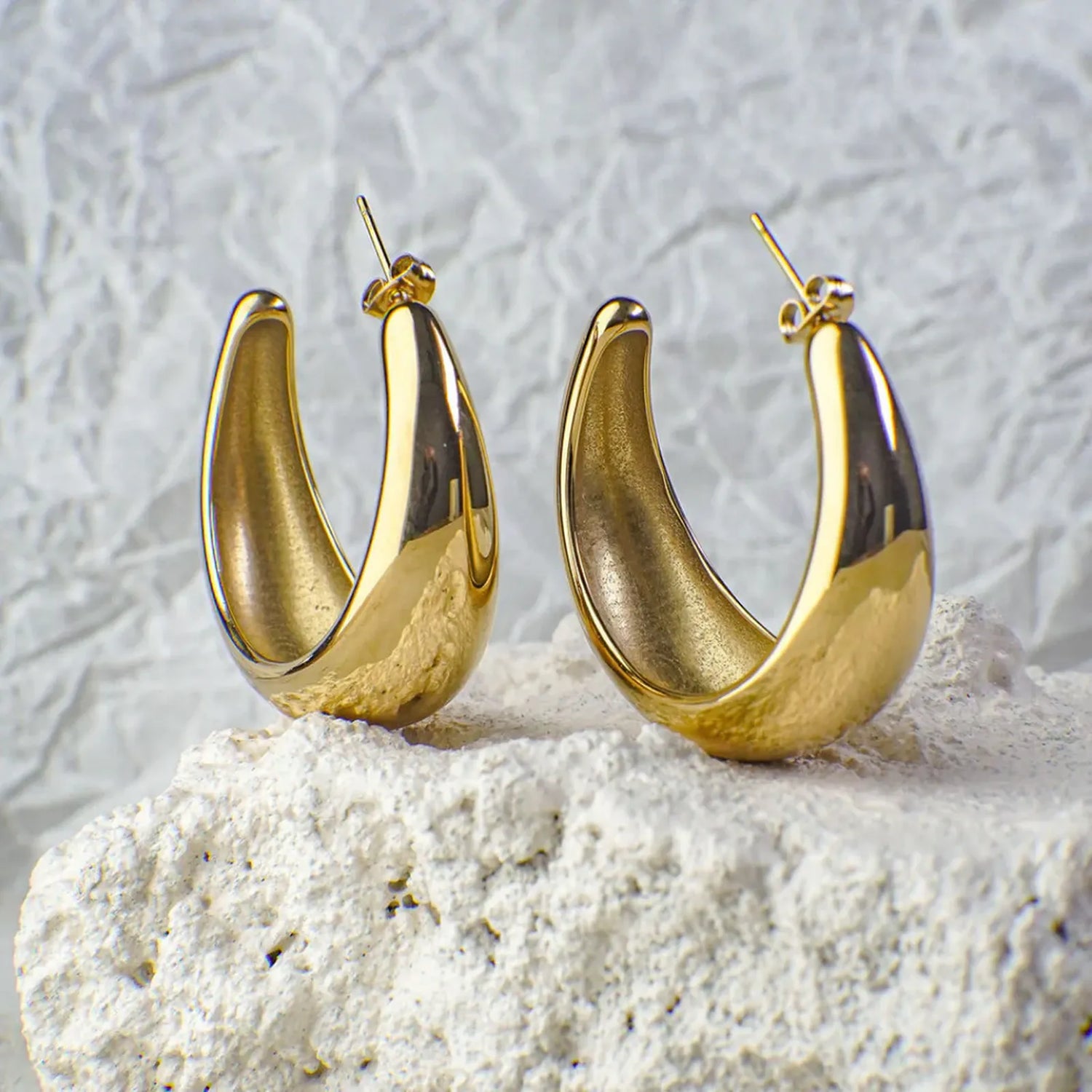 Griselda Gold Crescent Earrings