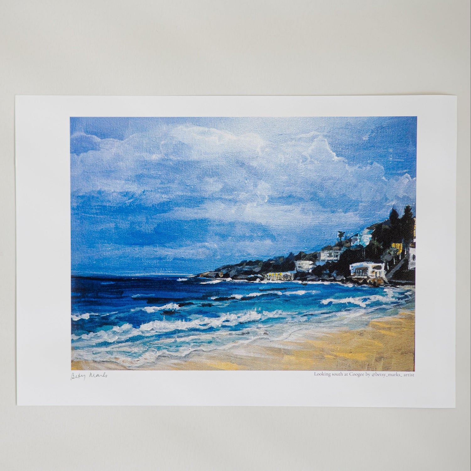 Art Print Looking South at Coogee Beach Sydney