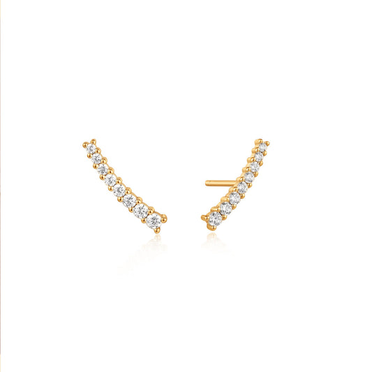 Ania Haie Gold Glam Crawler Stud Earrings