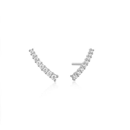 Ania Haie Silver Glam Crawler Stud Earrings