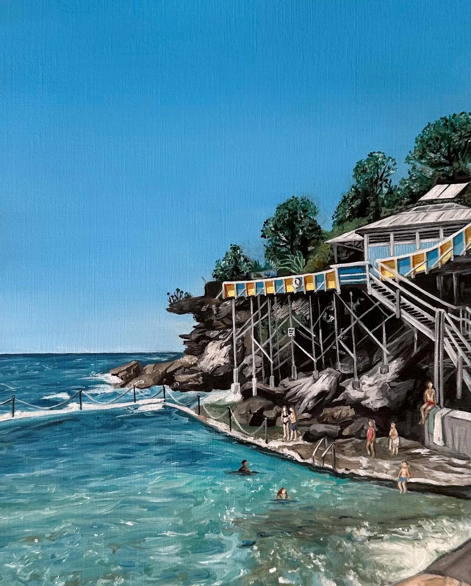 Endless Summer at Wylie's Baths Print - Clare Tradgett