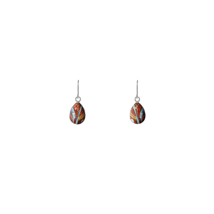 Fabrianne Nampitjinpa Peterson - Damper Seed Multicolor Earrings on Hook Small Drop