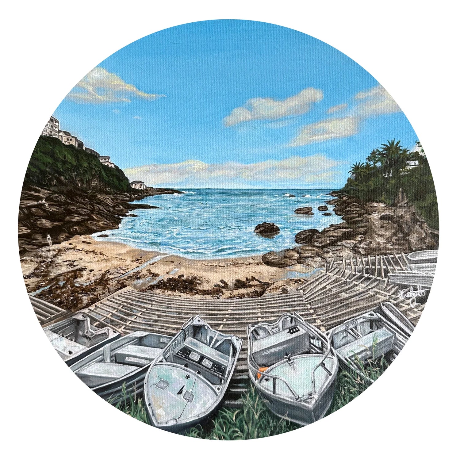 Gordon's Bay Round Print - Clare Tradgett