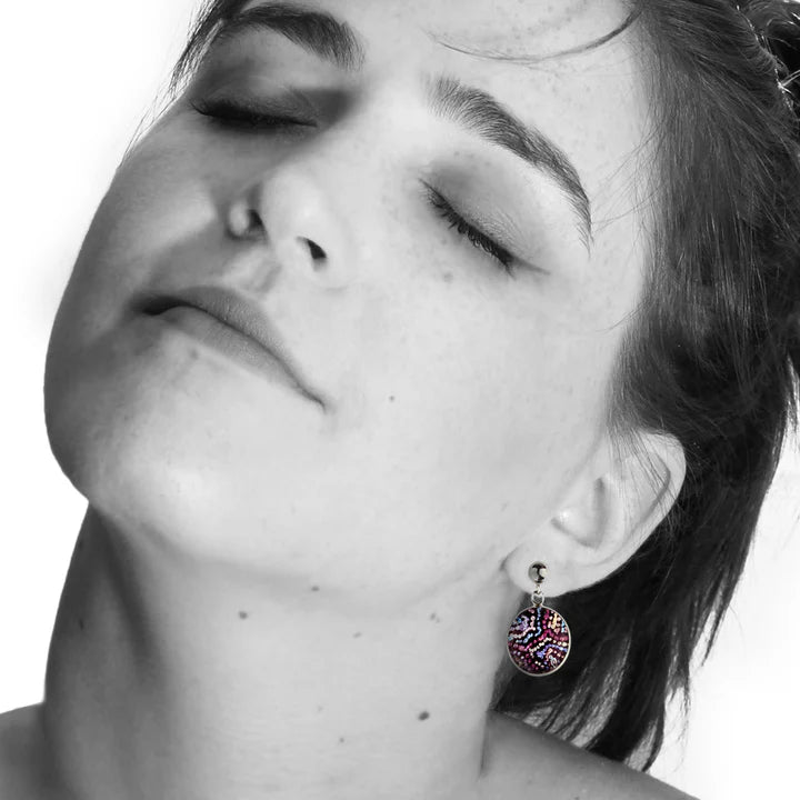 Joy Nangala Brown - Yumari Dreaming Earrings Hook Small Circle