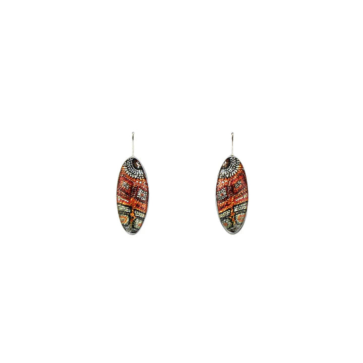 Kerry Madawyn McCarthy - Awurrapun Crocodile Story Earrings Small Oval