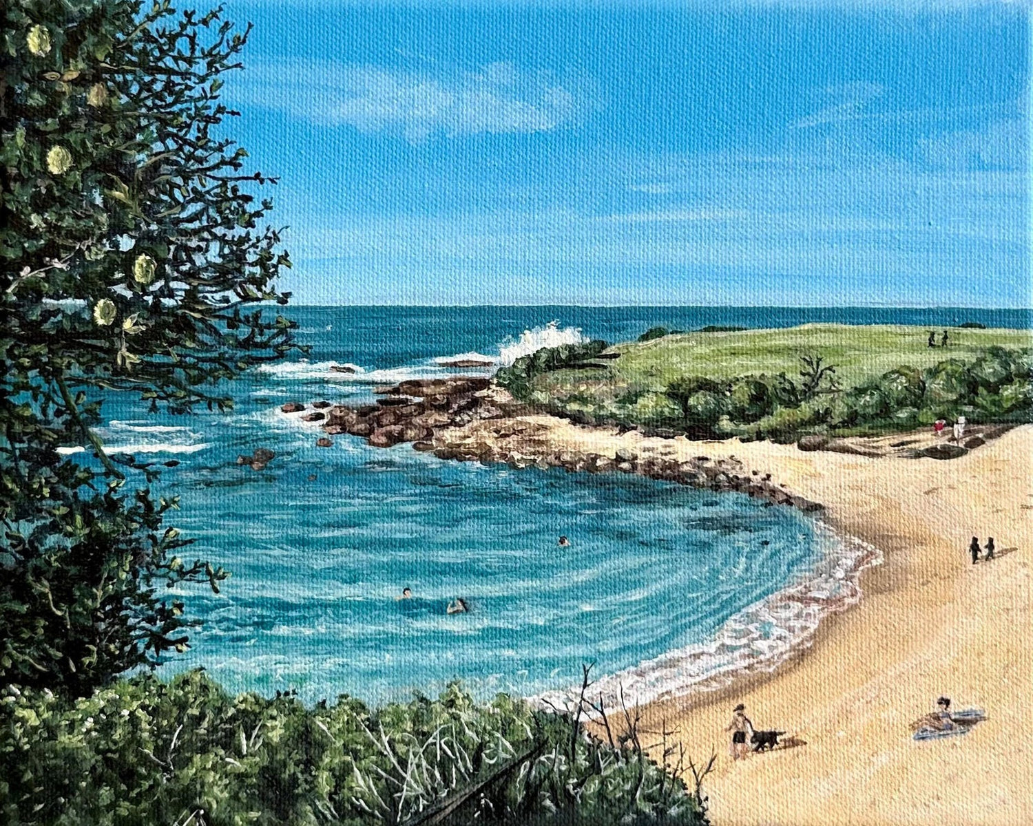 A quiet day at Little Bay Print - Clare Tradgett