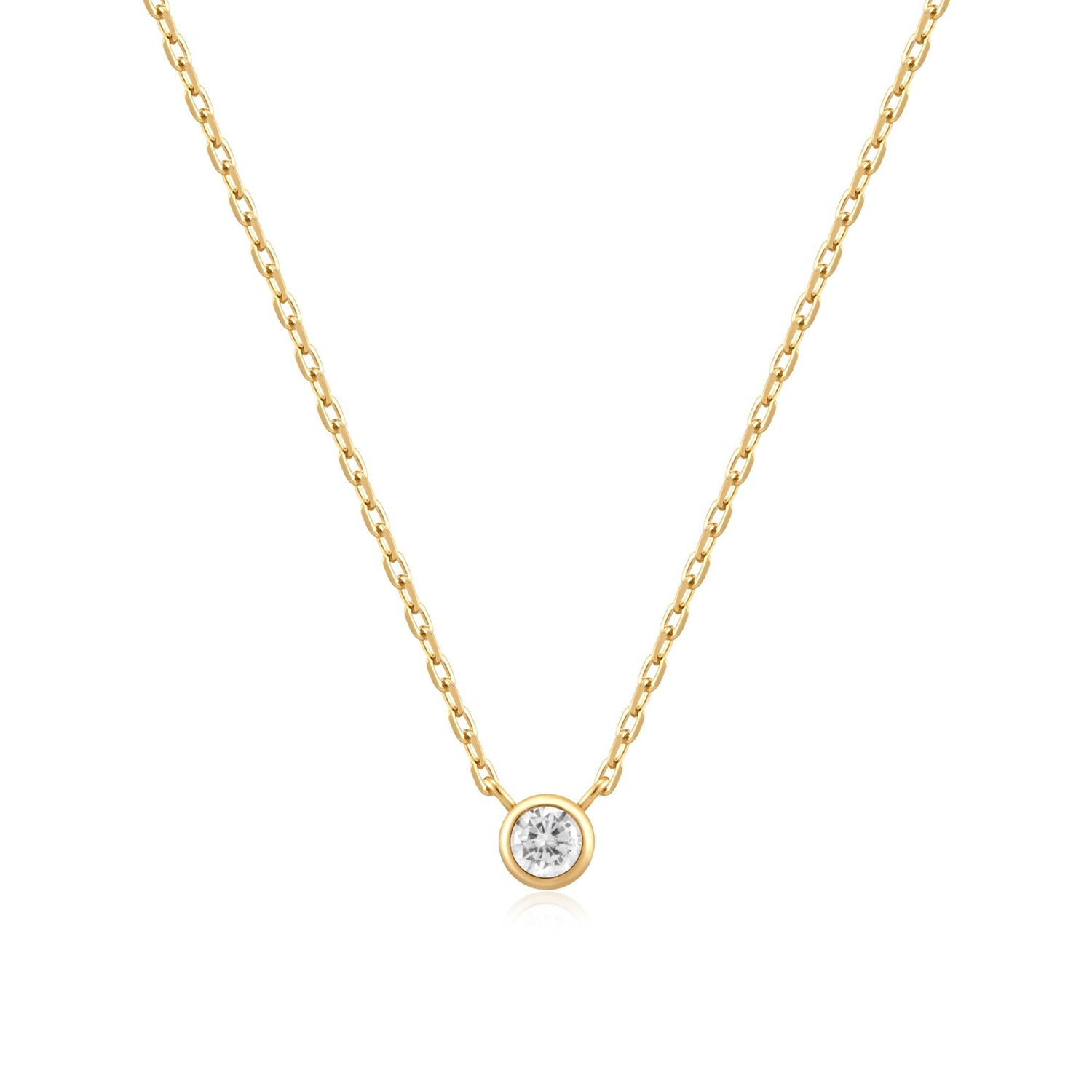 Ania Haie Gold Round Solitaire Cubic Zirconia Necklace