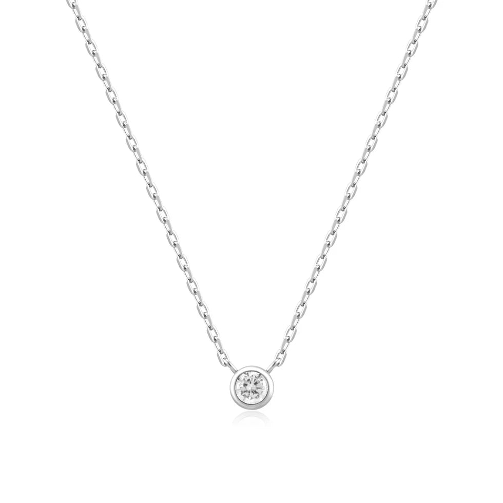 Ania Haie Silver Round Solitaire Cubic Zirconia Necklace