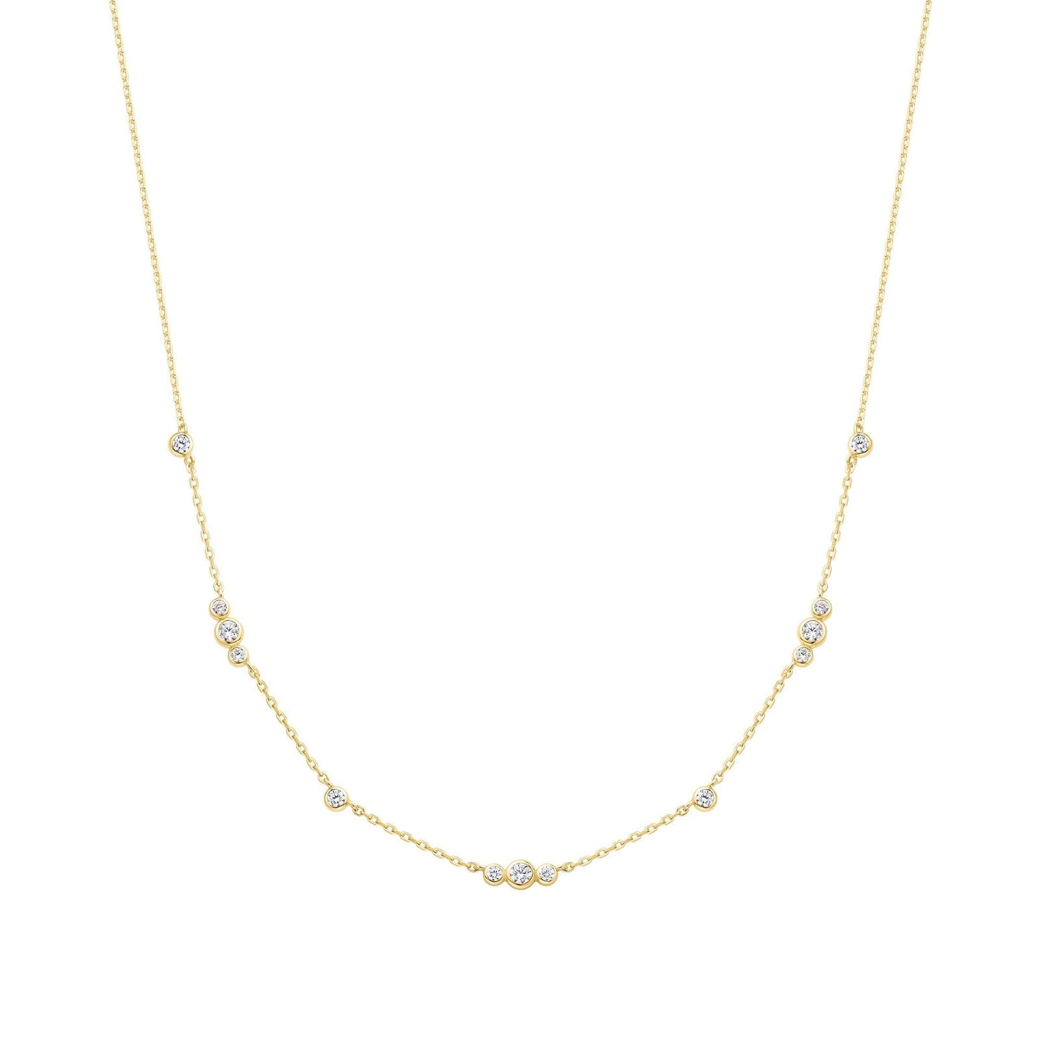 Ania Haie Gold Sparkling Bezel Cubic Zirconia Station Necklace