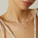 Ania Haie Bezel Cubic Zirconia Station Necklace Silver