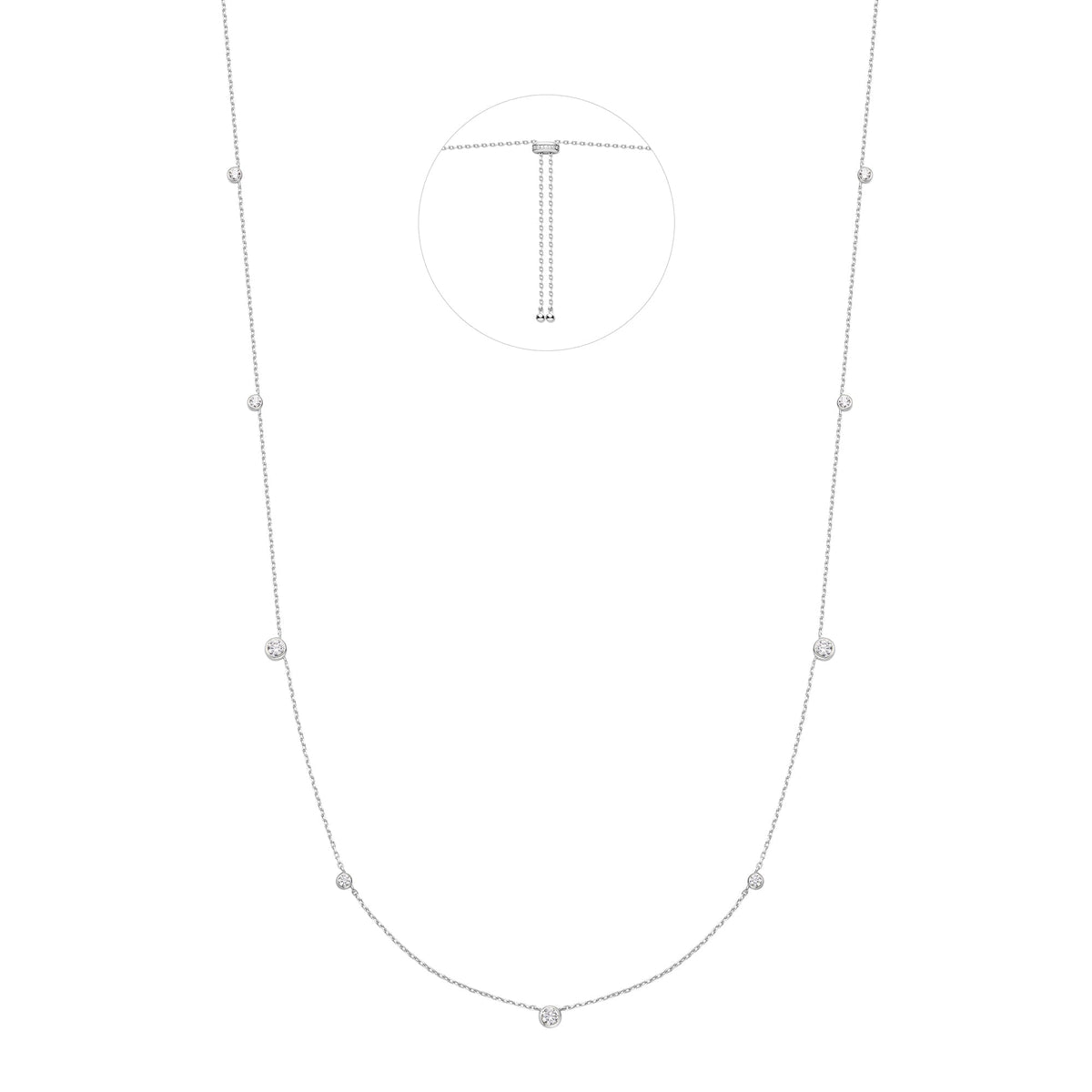 Ania Haie Bezel Cubic Zirconia Station Necklace Silver