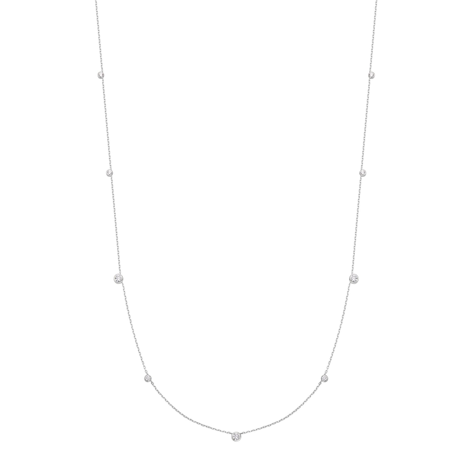 Ania Haie Silver Bezel Cubic Zirconia Station Necklace