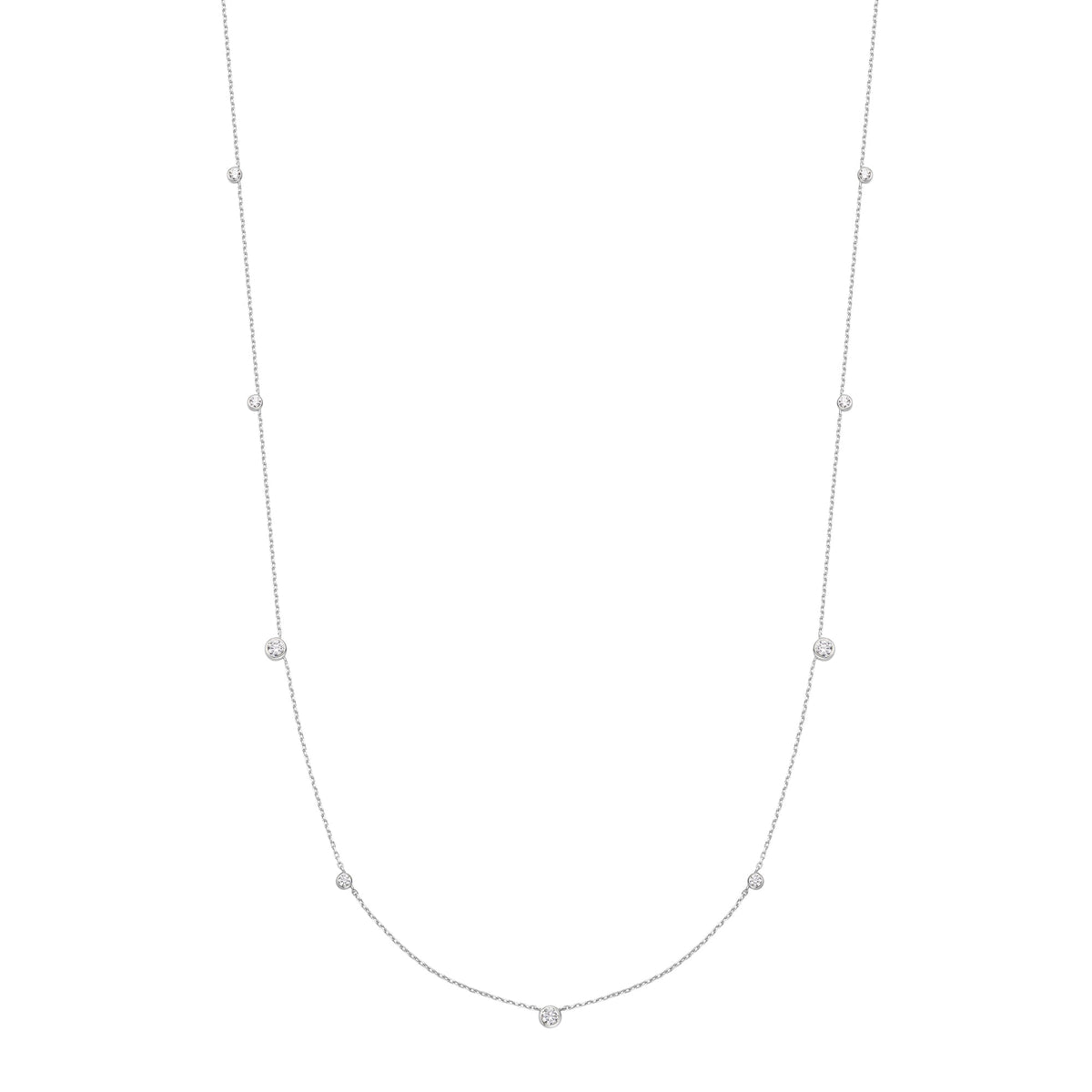 Ania Haie Bezel Cubic Zirconia Station Necklace Silver