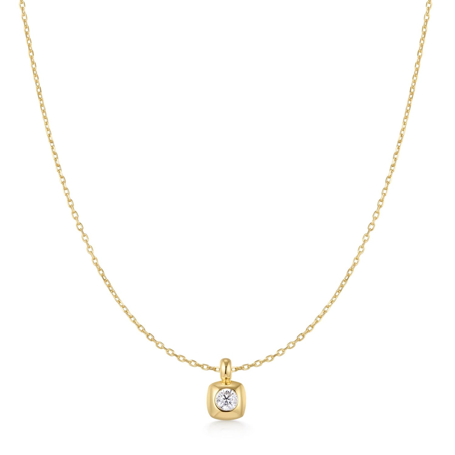 Ania Haie Gold Modern Bezel-Set Solitaire Necklace