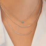 Ania Haie Bezel-Set Lab-Created Turquoise Solitaire Necklace Silver