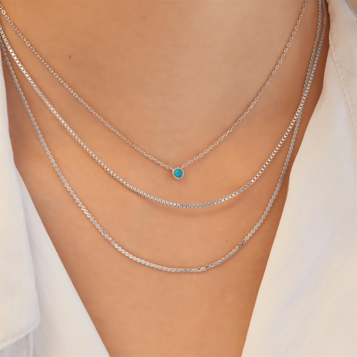 Ania Haie Bezel-Set Lab-Created Turquoise Solitaire Necklace Silver