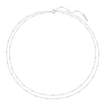Ania Haie Double Chain Bead Station Necklace Silver