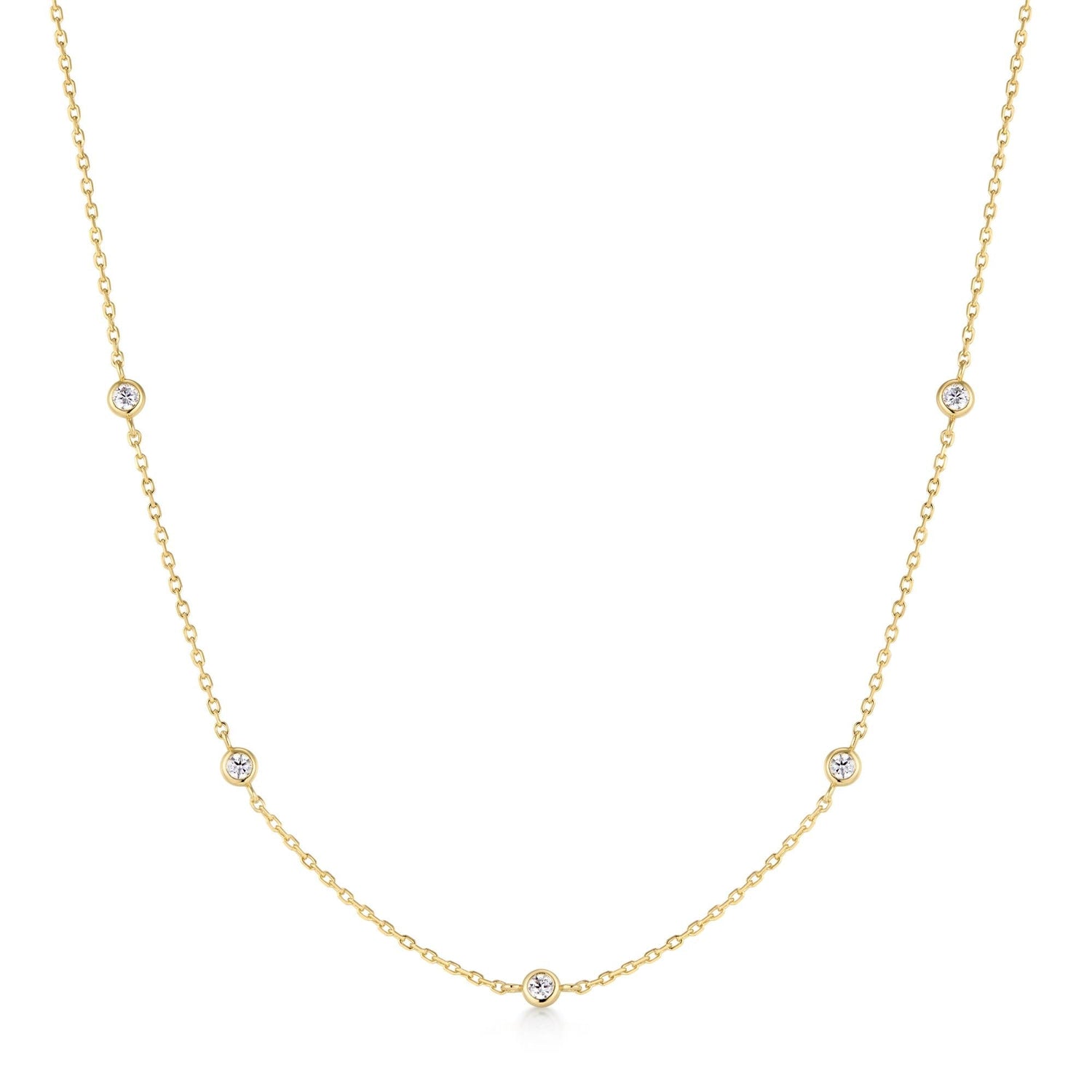 Ania Haie Gold Classic Bezel-Set Station Necklace