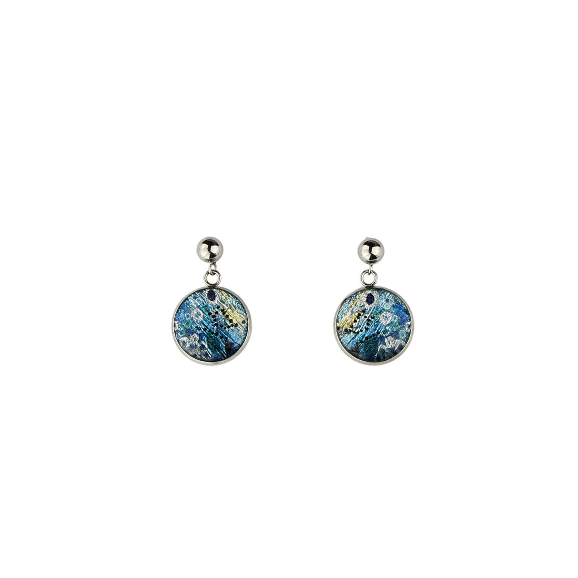 Steven Jupurrurla Nelson - Brush-tail Possum Dreaming B Earrings on Stud Small Circle