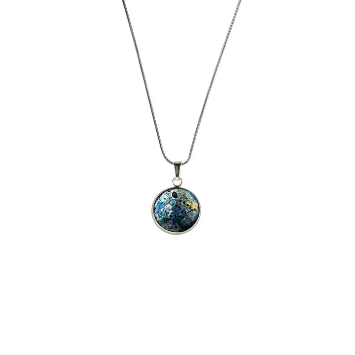 Steven Jupurrurla Nelson - Brush-tail Possum Dreaming B Necklace Pendant Small Circle