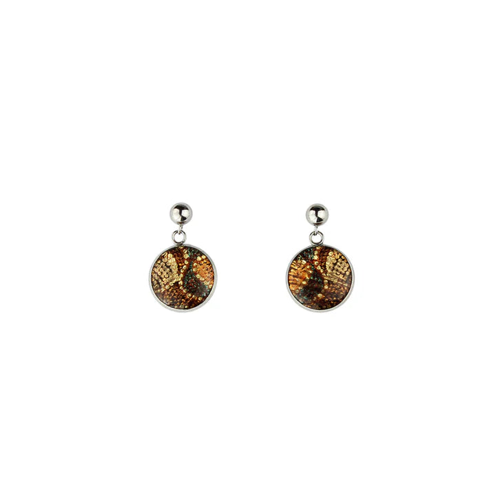 Tess Napaljarri Ross - Goanna Dreaming Earrings Hook Small Circle