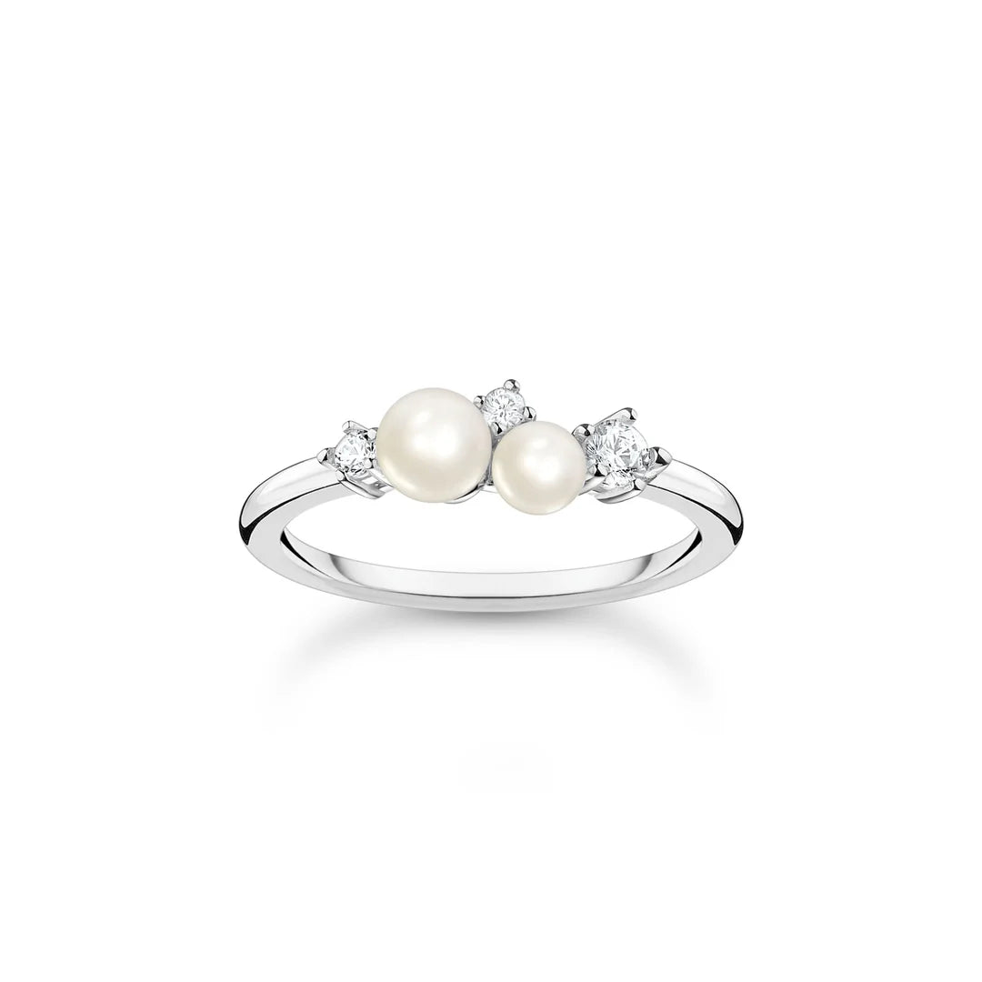 THOMAS SABO Ring Pearls and White Stones Sterling Silver 54