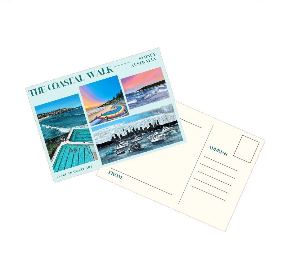 Coastal Walk Postcard - Clare Tradgett