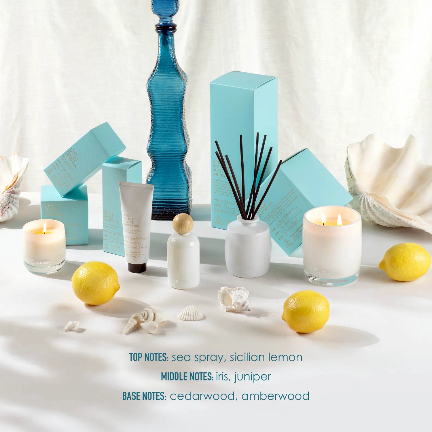 Crisp Sea Mist, Juniper, Amberwood Scented Soy Candle 400gm