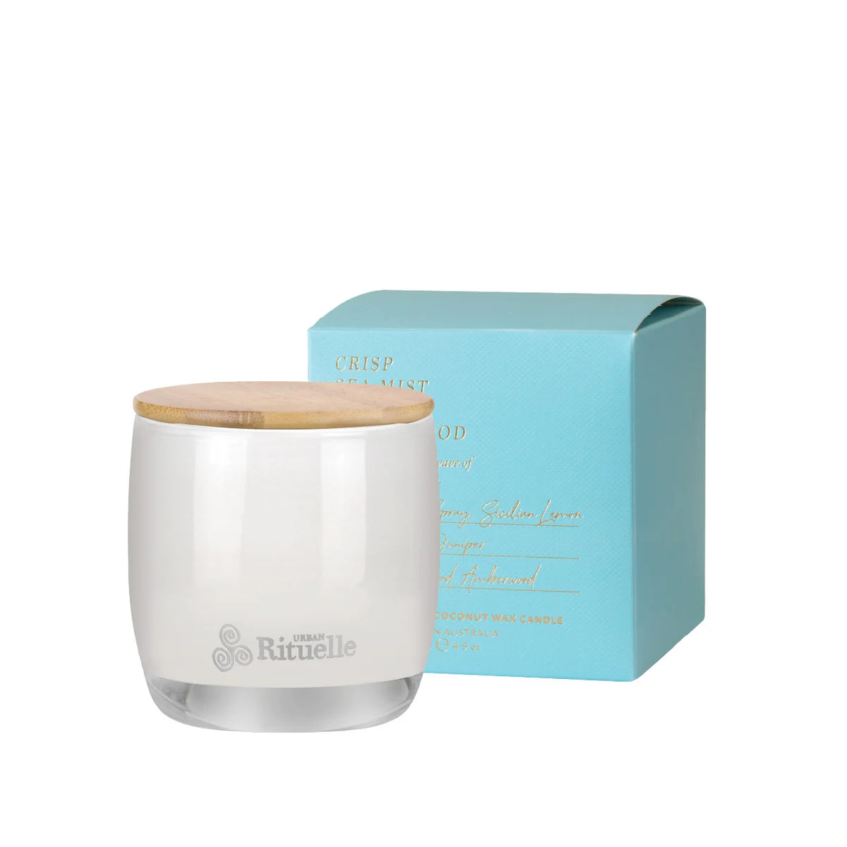 Crisp Sea Mist, Juniper, Amberwood Scented Soy Mini Candle 140gm