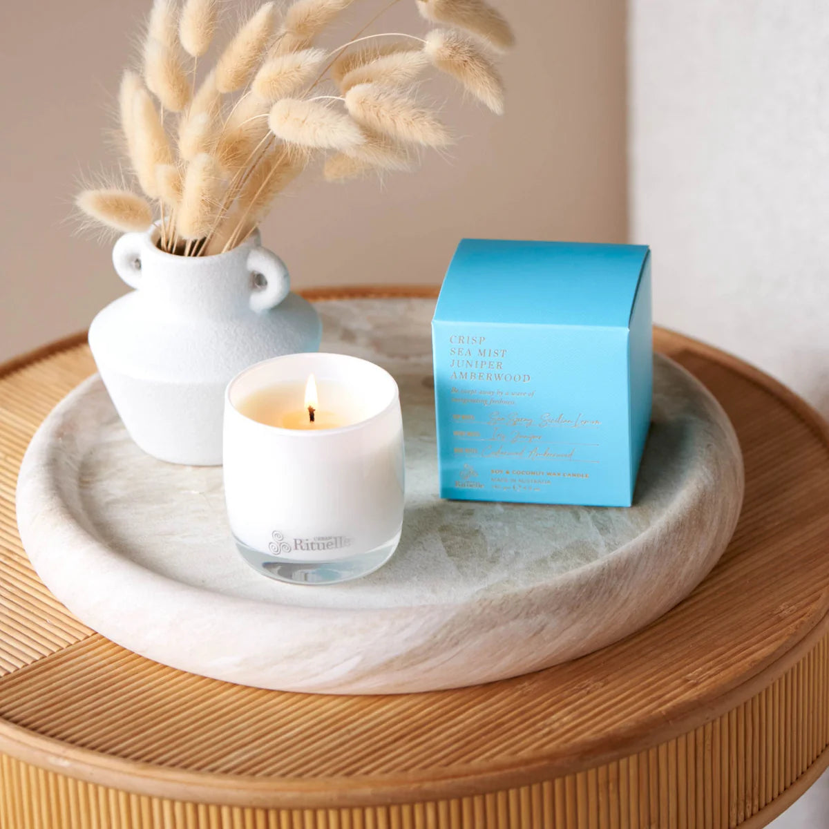 Crisp Sea Mist, Juniper, Amberwood Scented Soy Mini Candle 140gm