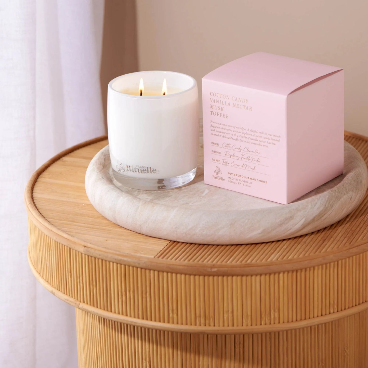 Cotton Candy, Vanilla Nectar, Musk, Toffee Scented Soy Candle 400gm