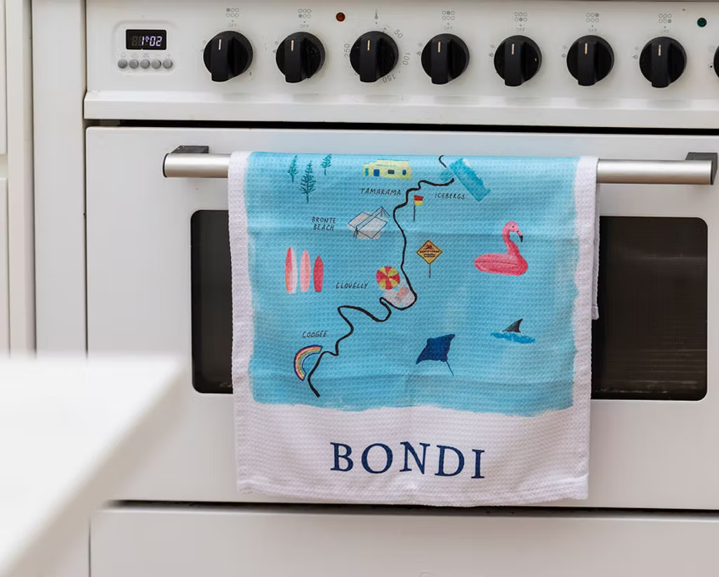 Bondi Beach Artwork Tea Towel