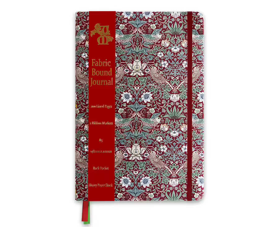 Journal - A5 Strawberry Thief Red