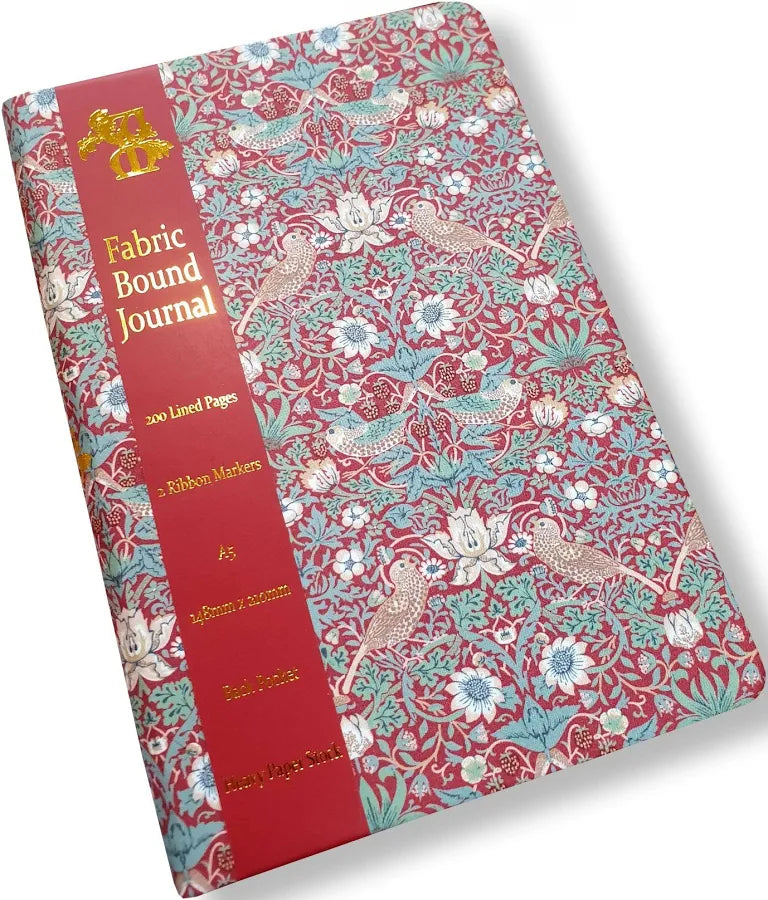 Journal - A5 Strawberry Thief Red