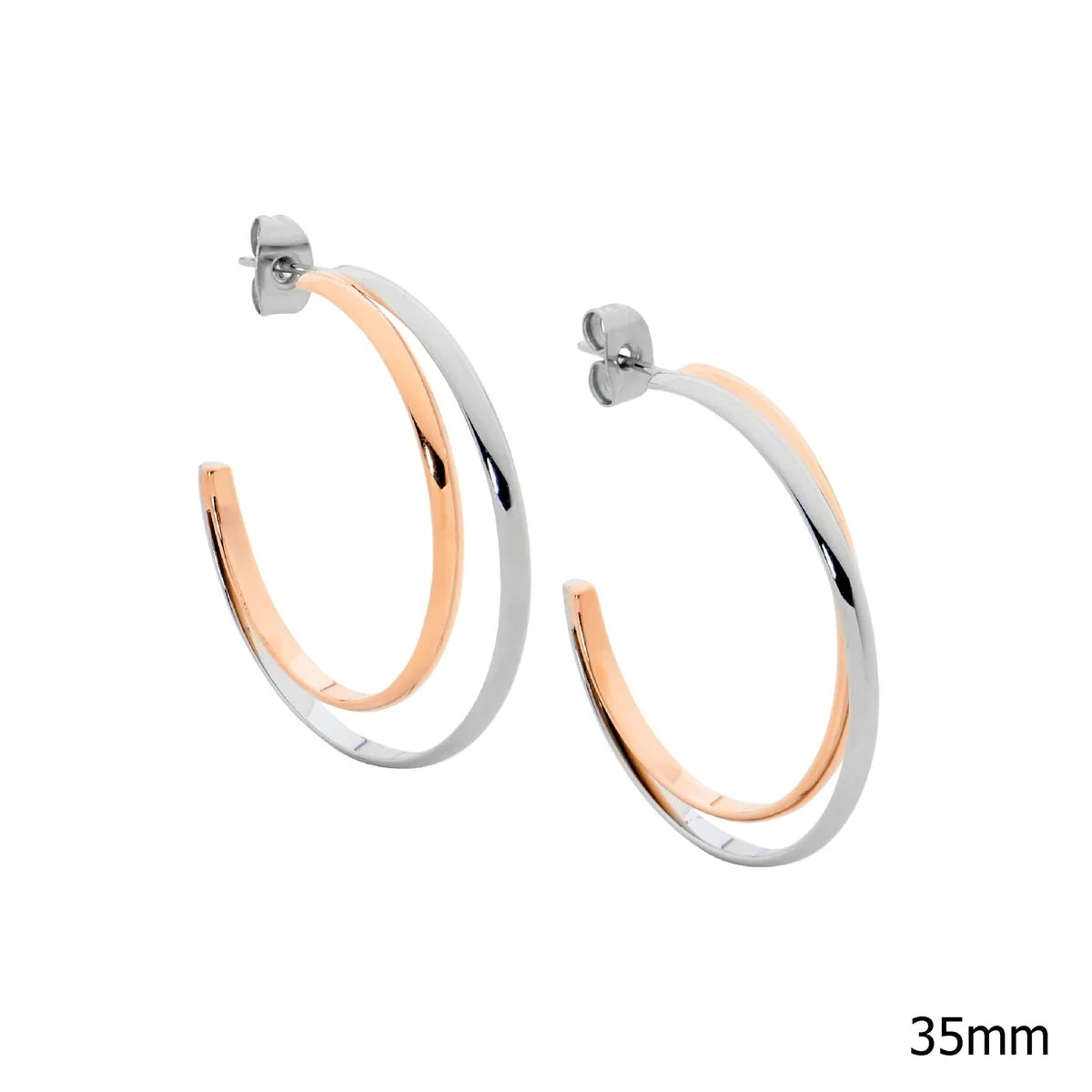 Double Hoop Earrings 35mm