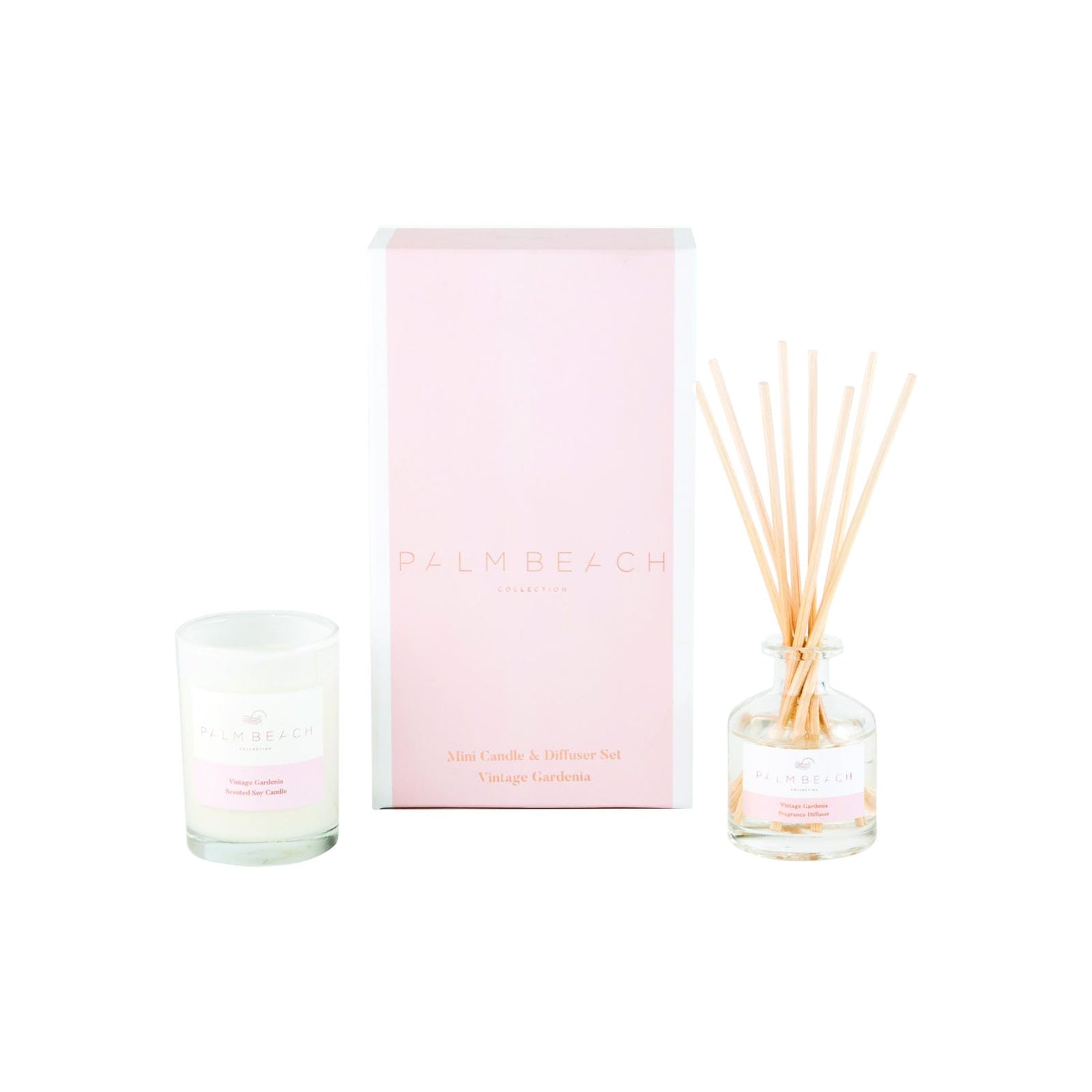 Palm Beach Mini Candle & Diffuser - Vintage Gardenia
