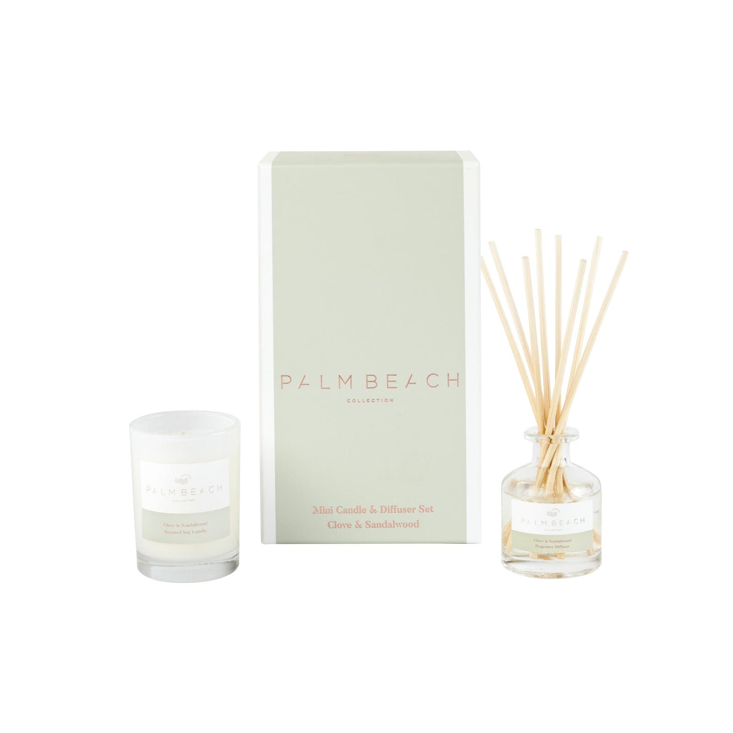 Palm Beach Mini Candle & Diffuser - Clove & Sandalwood