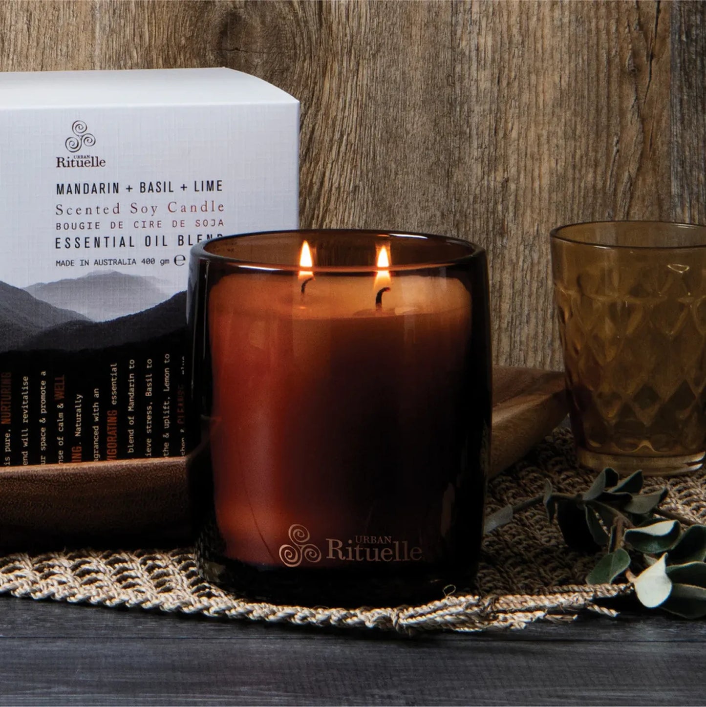 Mandarin, Basil & Lime Scented Soy Candle 400gm | Urban Rituelle