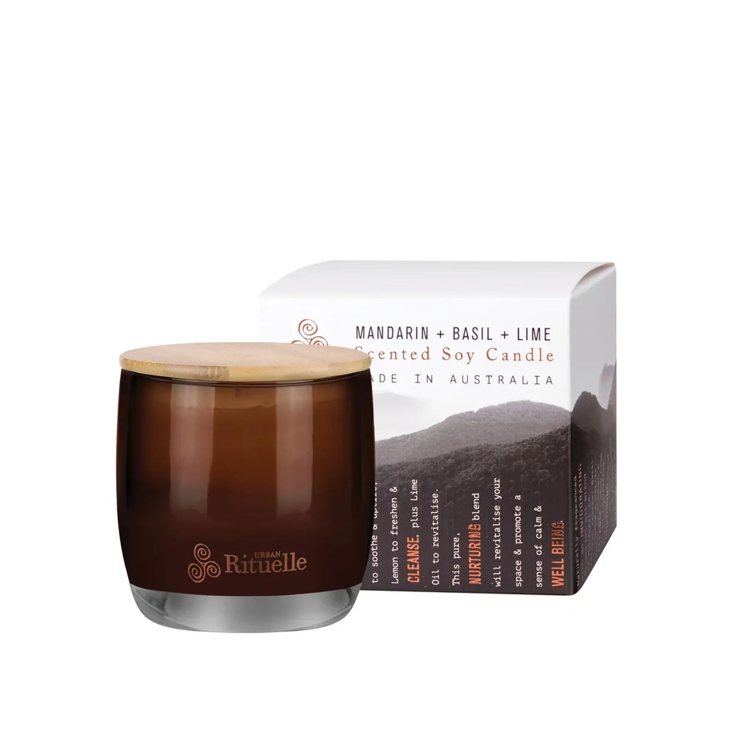 Mandarin, Basil & Lime Scented Soy Candle 140gm | Urban Rituelle