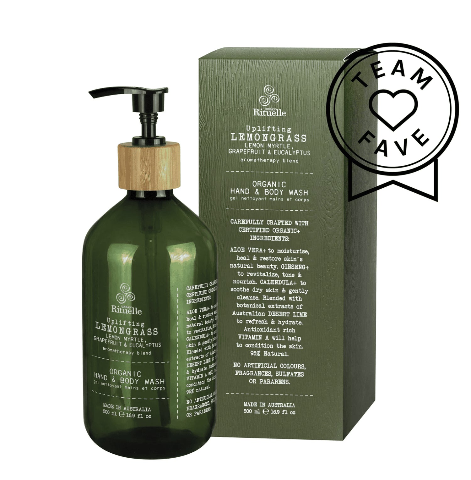 Uplifting Lemongrass, Lemon Myrtle, Grapefruit & Eucalyptus, Hand & Body Wash l Urban Rituelle